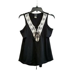 Rue 21 Womens Sz S Black  Solid Colf Shoulder Blouse